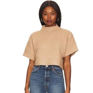 L'Academie Camel Mock Neck Sweater NWT size S